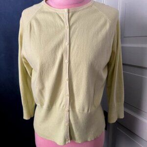Apostrophe womens cardigan pale lime green size L 14-16